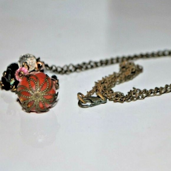 Faceted Cherry Quartz Necklace Crystal Cluster - Picture 7 of 9